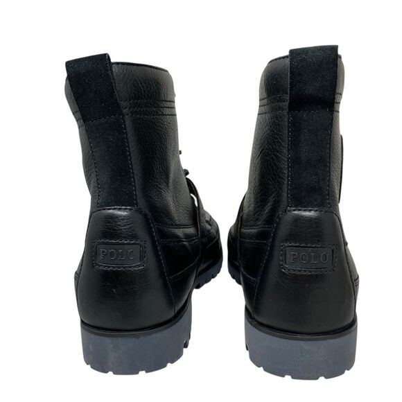 Polo Ralph Lauren Boots Mens 7 Black‎ Leather Ranger Lug Sole Rugged Buckle main image 11